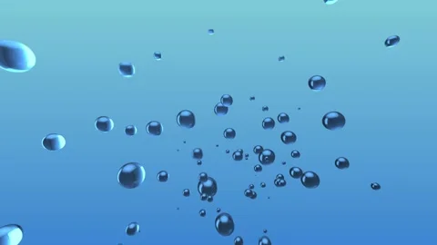 3d render of blue liquid bubbles moving up Stock Footage 195006375