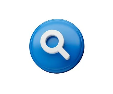 3d render of blue magnifier or search icon isolated on white background 스톡 일러스트