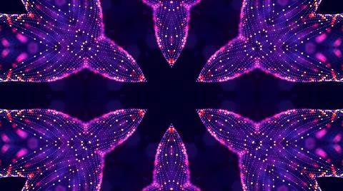 3d render. Blue motion design bg with symmetrical star pattern. Abstract sci-fi イラスト素材