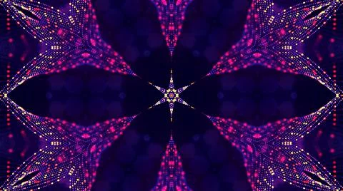 3d render. Blue motion design bg with symmetrical star pattern. Abstract sci-fi イラスト素材