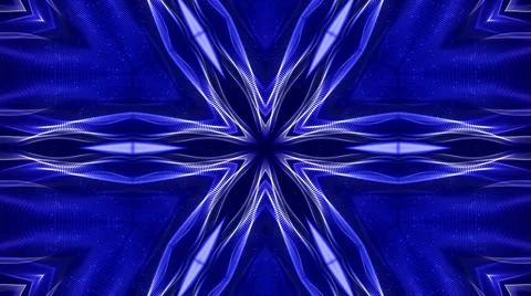 3d render. Blue motion design bg with symmetrical star pattern. Abstract sci-fi Illustrazione stock