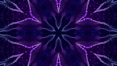 3d render. Blue motion design bg with symmetrical star pattern. Abstract sci-fi Illustrazione stock
