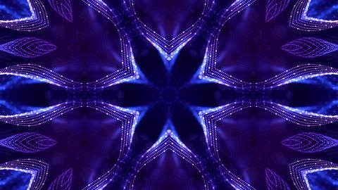 3d render. Blue motion design bg with symmetrical star pattern. Abstract sci-fi Stock Illustration