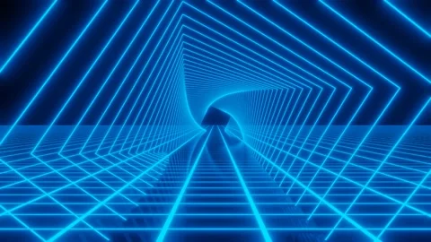 3d render, blue neon stripes abstract background motion animation Stock Footage 166578724