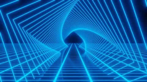 3D Render, Blue Neon Stripes Abstract Background Motion Animation0158 Stock-Illustration