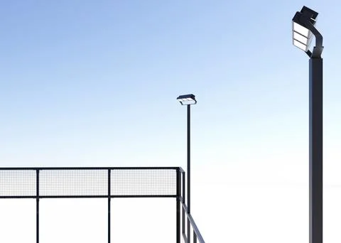 3D Render of Blue Pickleball or Padel Court on White Stock Illustration