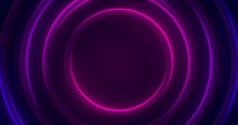 3d render blue pink dynamic neon round frame. Fluorescent Stock Footage 147551488