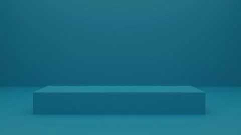 3d render blue podium backdrop, sky blue 3d render illustration for product Stock Illustration