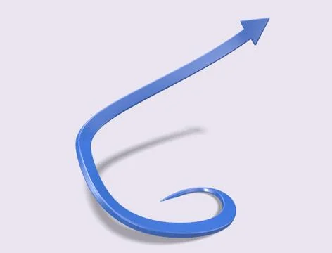 3d render Blue spiral arrow. illustration on white background Stock Illustration