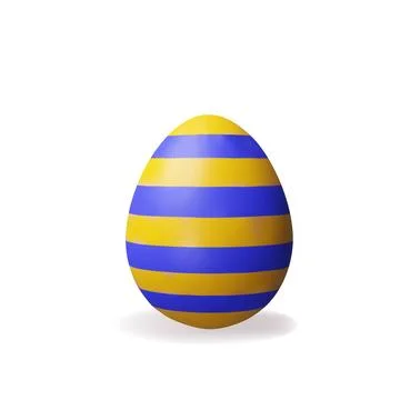 3d render blue striped easter egg Stock Illustration
