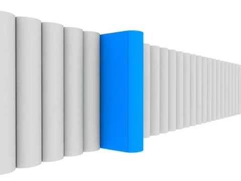 3d render of blue unique book with clipping path 스톡 일러스트