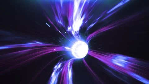 3d render Blue-violet Wormhole time vortex space Stock Illustration