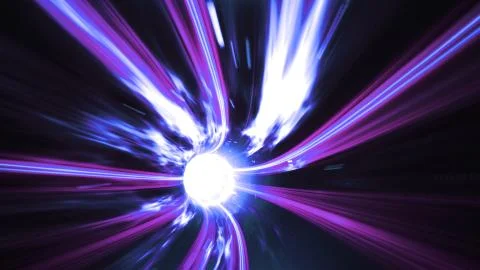 3d render Blue-violet Wormhole time vortex space Stock Illustration