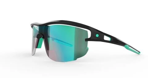 3D Render of Blue wearable reflective glasses 스톡 일러스트
