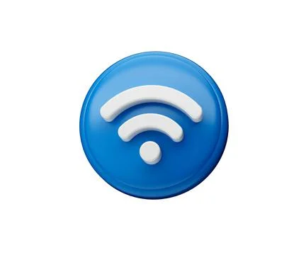 3d render of blue WiFi icon or logo isolated on white background Illustrazione stock