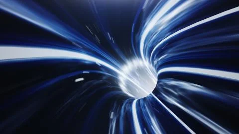 3d render Blue Wormhole time vortex space Stock Illustration