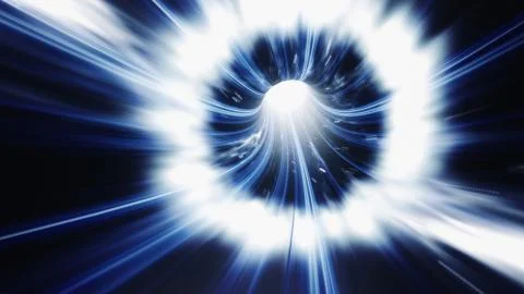 3d render Blue Wormhole time vortex space Stock Illustration
