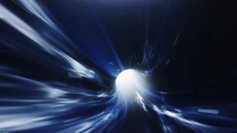 3d render Blue Wormhole time vortex space Stock Illustration