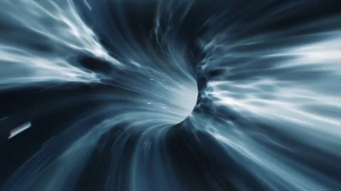 3d render Blue Wormhole time vortex space Stock Illustration