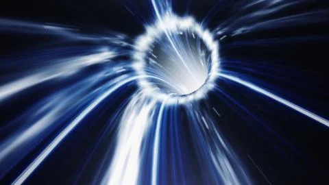 3d render Blue Wormhole time vortex space Stock Illustration