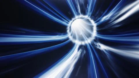 3d render Blue Wormhole time vortex space Stock Illustration