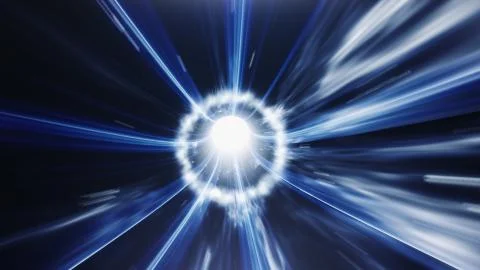 3d render Blue Wormhole time vortex space Stock Illustration