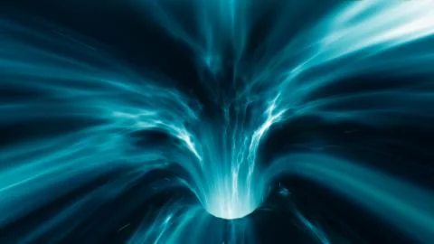 3d render Blue Wormhole time vortex space Stock Illustration