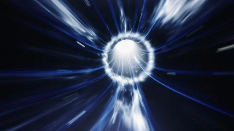 3d render Blue Wormhole time vortex space Stock Illustration