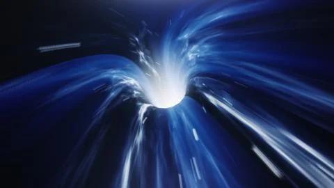 3d render Blue Wormhole time vortex space Stock Illustration