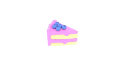 3d render blueberry cake animation on white background Stock Footage 170849167