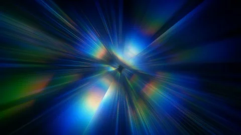 3d render, Blurred futuristic motion graphic. Green and blue neon light glow. Stock Footage 91044200