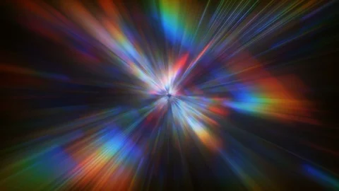 3d render, Blurred futuristic motion graphic. Rainbow neon light glow. Fast f Stock Footage 91044352