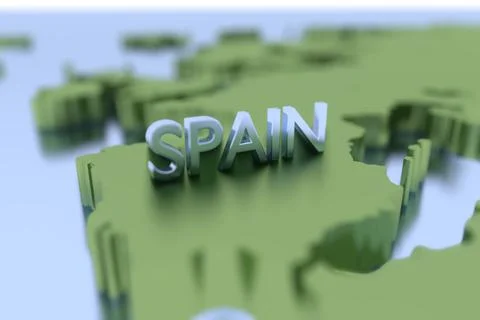 3D render a blurred map of Spain with bright colors イラスト素材