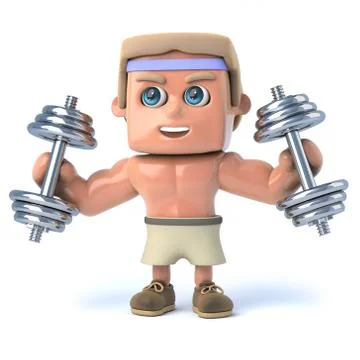 3d render of a bodybuilder working out with some weights. Stockillustratie