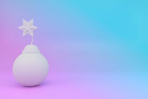 3D render bomb icon. 3D rendering bomb icon with copy space. Stock Illustration