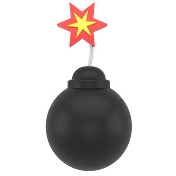 3D render bomb icon. 3D rendering bomb icon. Stock Illustration