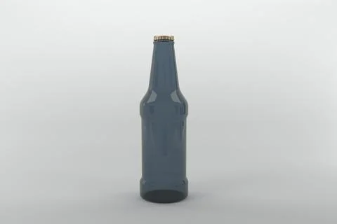 3d render of a bottle with a crown cap isolated on white background Stock Illustration