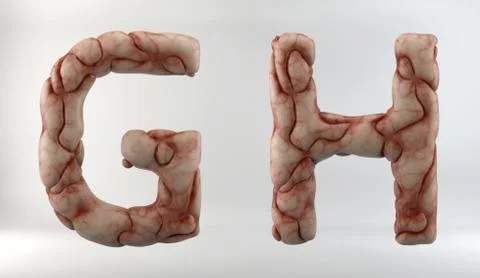 3D Render of Brain Alphabet Stock Illustration