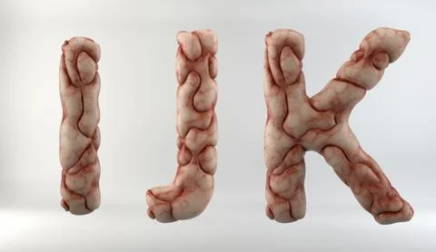 3D Render  of Brain Alphabet Stockillustratie