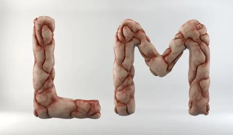 3D Render of Brain Alphabet Stock Illustration