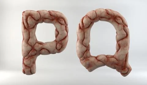 3D Render of Brain Alphabet Stock Illustration