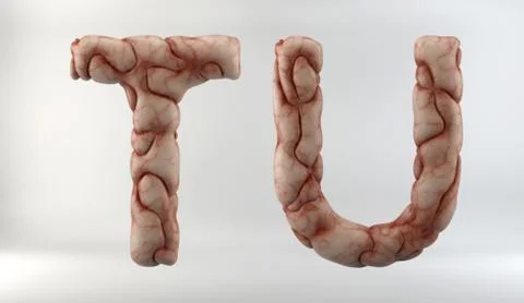 3D Render of Brain Alphabet Stock Illustration