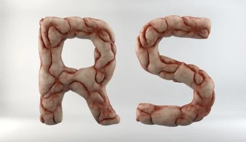 3D Render of Brain Alphabet Stock Illustration