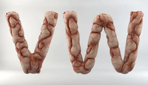 3D Render  of Brain Alphabet Stock Illustration