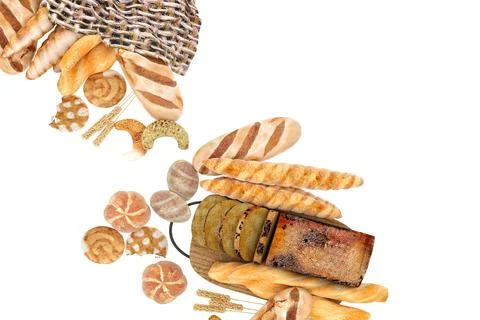 3d render bread bakery Foto stock