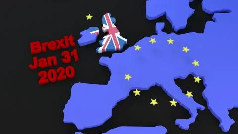 3d render of a brexit graphic Stock Illustration