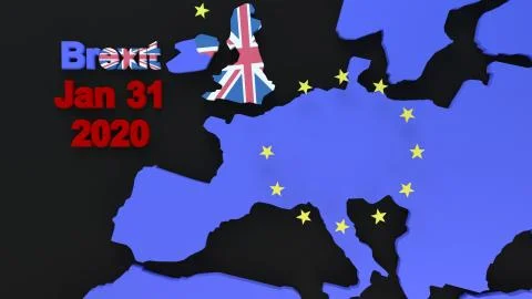 3d render of a brexit graphic Illustrazione stock