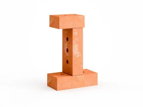3d render brick digits CG on white background Stock Illustration