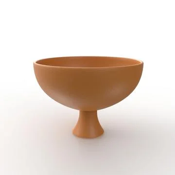 3D render of a bright orange bowl on a pristine white background Stock Photos