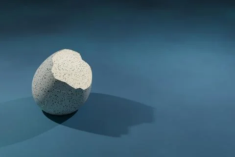 3d render of broken and empty robin's egg イラスト素材